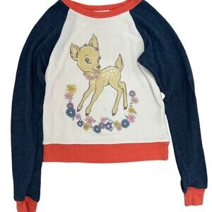 Wildfox Kids Deer Graphic Pullover Sweatshirt - Size 4